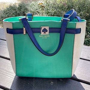Kate spade shoulder bag crossbody green blue and white purse